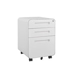 Caisson de classement mobile blanc à 3 tiroirs avec 5 roulettes, utilisateur unique, maison et bureau