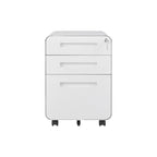 Caisson de classement mobile blanc à 3 tiroirs avec 5 roulettes, utilisateur unique, maison et bureau