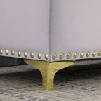 Grand ensemble de bancs de rangement, bancs combinés 2-en-1 avec garniture cloutée, bancs en velours capitonné avec pieds dorés, supporte 113 kg