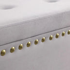 Grand ensemble de bancs de rangement, bancs combinés 2-en-1 avec garniture cloutée, bancs en velours capitonné avec pieds dorés, supporte 113 kg